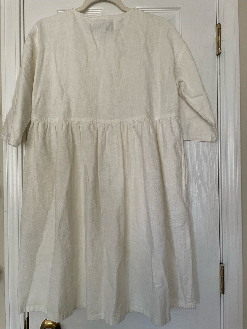 LF Markey Cream Linen Midi Button-Front Dress - Picture 4 of 6
